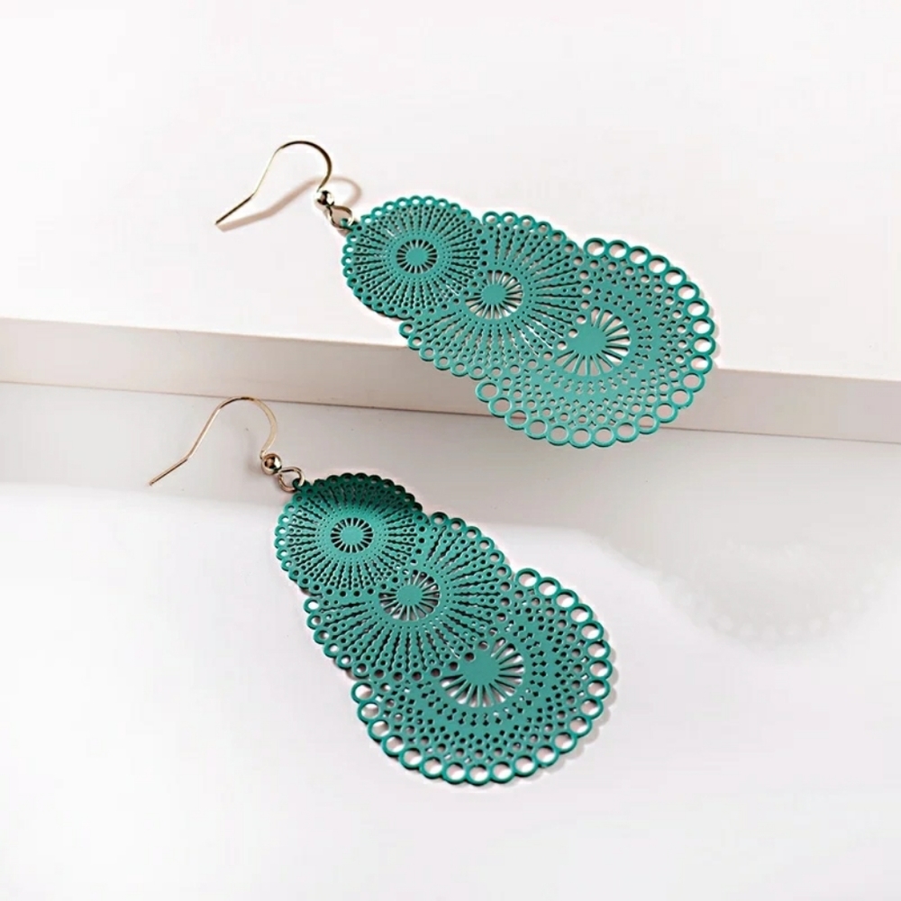 B2G1 Colorful Bohemian Hollow Paper Cut Earrings